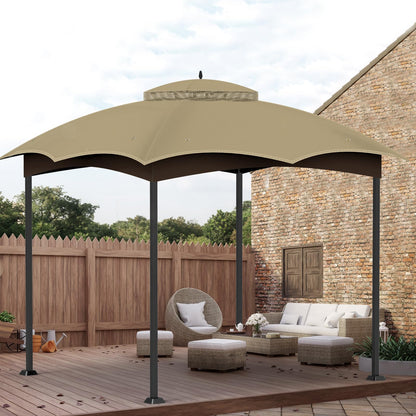 10x12 Replacement Gazebo Canopy Top Cover, Double Tiered Waterproof Canopy Roof for Lowe's Allen Roth Gazebo #GF-12S004B-1 (Khaki)