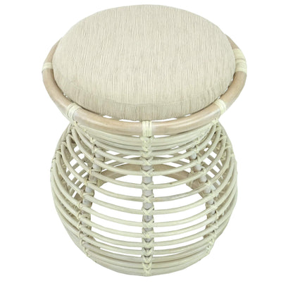 SunBear Furniture Handmade Natural Rattan Wicker Milan Ottoman Stool Vanity Bedroom Handmade Design ECO, Cognac (Light Brown)