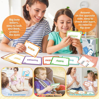 Springflower 1012 Sight Words Flash Card,900 Dolch & Fry High Frequency Sight Word,112 Phonic Flash Cards for Kindergarten Homeschool Supplies Games for Kids Pre-K, Kindergarten, 1st, 2nd, 3rd Grade