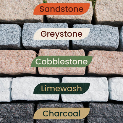 Beuta Landscape Edging | Garden Edging Border | Faux Stone Blocks for Lawn Edging, Flower Beds & Yard Edging – 4 Pack | Each Section Has 6 Blocks 48" L x 4" W x 6.5" H | 8 Spikes | Cobblestone