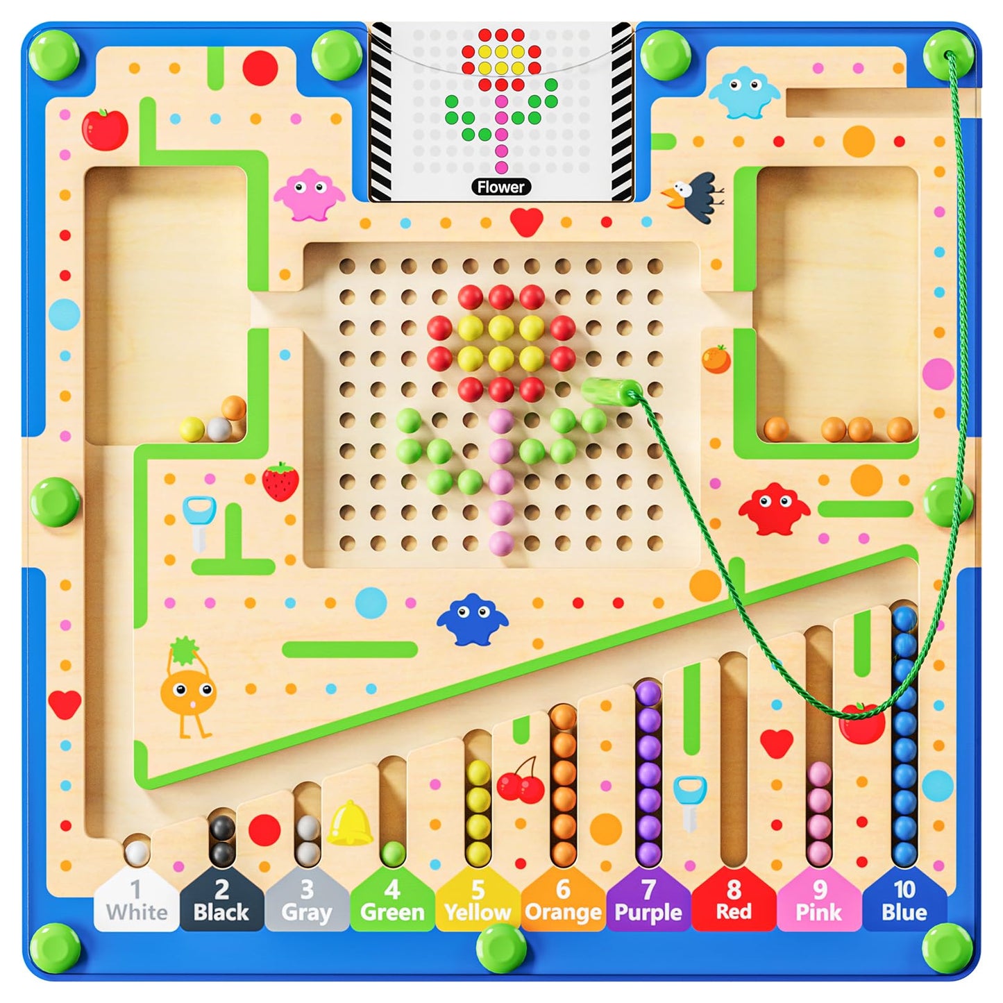 zhiwuzhu 2 in1 Magnetic Color and Number Maze,Wooden Montessori Preschool Learning Activities Toys,Toddler Travel Essentials Toys,3 4 5 Year Old Boy Girl Birthday Gift Toys