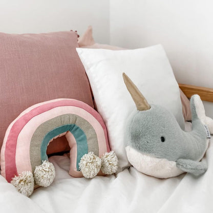MON AMI Stuffed Rainbow Shaped Plush Toy – 11”, Decorative Plush Toy for Nursery, Playroom Décor, Gift for Kids of All Ages