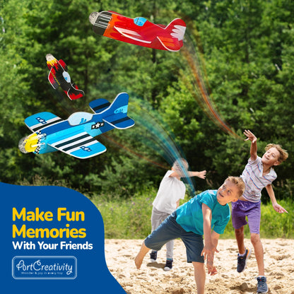 ArtCreativity Foam Airplanes For Kids - Bulk Set of 72 - Lightweight Planes with Various Designs - Individually Packed Foam Glider Planes for kids - Fun Airplane Party Favors for Boys and Girls