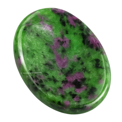 Amazing Gemstone Ruby Zoisite Worry Stone Crystals and Healing Stones - Worry Stones for Stress Relief Gifts - Piedra Crystal Fidget for Meditation, Relaxation - Unique Stocking Stuffers