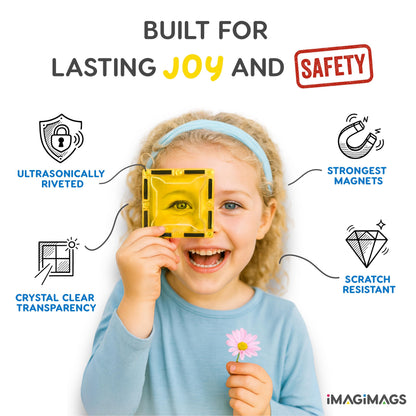 Imagimags Magnetic Building Tiles, 48 Piece Architectural Dome Set for Boys Girls Kids, Educational Creative Learning Activity Building Block Toddler Toys, Children Ages 3 Years +
