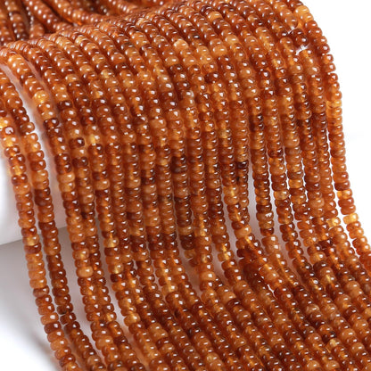 150PCS 2x4mm Natural Gold Tourmaline Jades Stone Rondelle Beads Abacus Disk Stone Beads Round Loose Spacer Gemstone for DIY Bracelet Necklace Jewelry Making