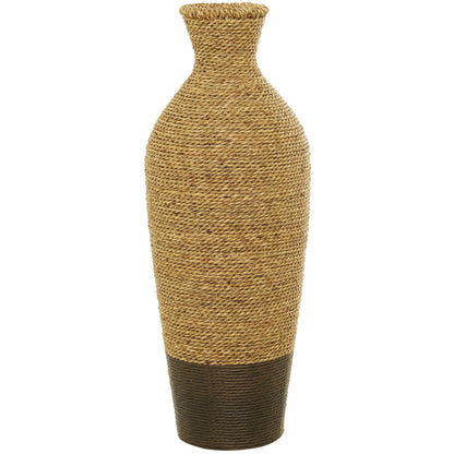 Deco 79 Seagrass Handmade Decorative Vase Tall Woven Floor Centerpiece Vase, Vase for Home Decoration 10" x 10" x 28", Brown