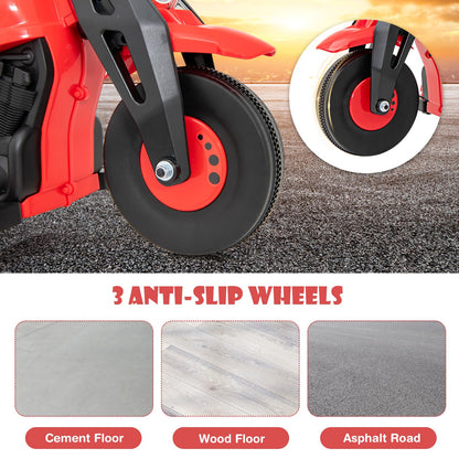 OLAKIDS Kids Motorcycle, 6V Electric Ride On Car with Automatic Bubble Function, Foot Pedal, Headlight, Music, 3 Anti-Skip Wheels Vehicle for Children, Toddler Ages 3+