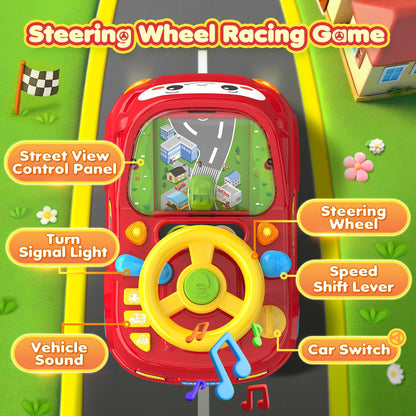 DADAPALS Toddler Toys for Ages 1-2 Boy - Push Car Racing Adventure Steering Wheel Driving Games,nteractive Learning Educational Christmas Birthday Gift for Kids Age 1 2 3(Red)