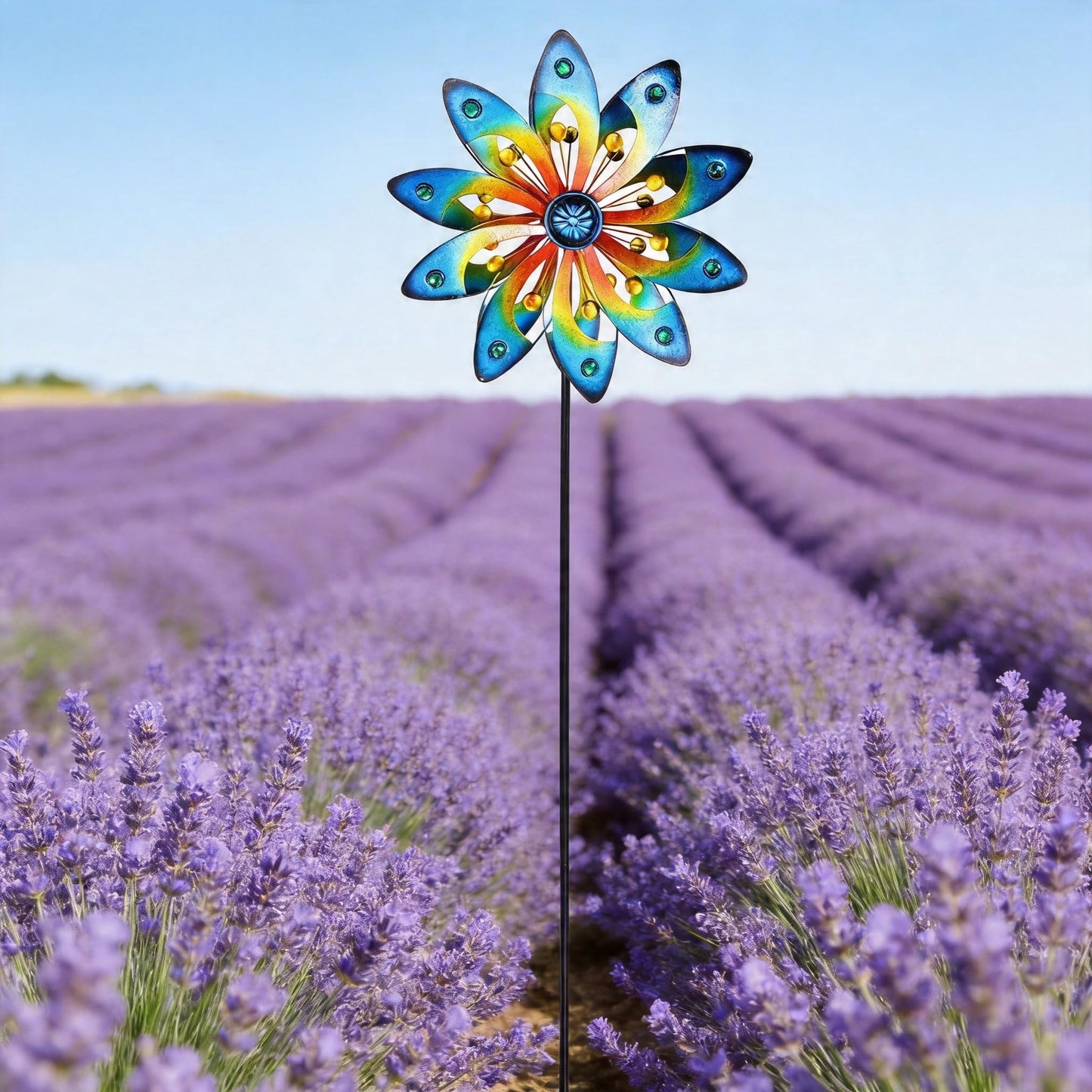 Metal Wind Spinner for Yard Decor Garden Windmill Outdoor Kinetic Wind Sculpture Dual Direction for Backyard Patio Lawn Homewarming Gift