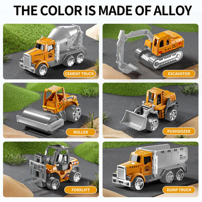 NIPLOOOW Toddler Boys Construction Truck Vehicle Toy Set with Play Mat and Die-Cast Toy Car, Transport Carrier Truck for Kids 3-5, Birthday Gifts Toys for 3-8 Year Old Boys