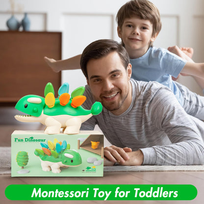 Hirger Fine Motor Dinosaur: Sensory Toys for Toddler 1-3 Year Old, Montessori Preschool Learning Educational Toy for Baby 12 Month Birthday Gift