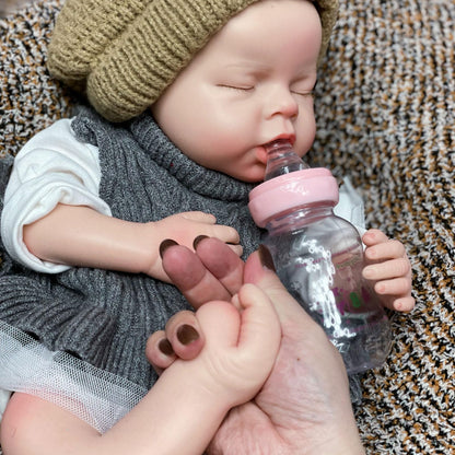 Gileutay 20 inch Full Body Silicone Baby Doll Girl Realistic Sleeping Reborn Newborn Babies that Can Open Mouth Handmade Toy