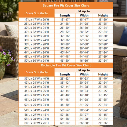SheeChung Fire Pit Cover Rectangular-Fits 50-54 inch Table-Waterproof Heavy Duty 600D Outdoor Cover for Gas Fire Pit,Patio Deck Box Protector Patio Furniture Cover 54"Lx34"Wx24"H