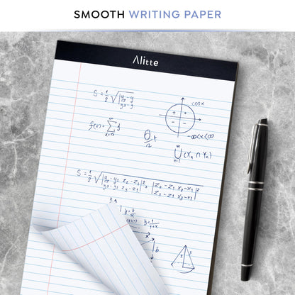 Alitte Legal Notepads 8.5 x 11, Pack of 12 - Perforated Wide Ruled Writing Pad - Premium Thick Paper, No Ink Bleeding - Blank Legal Pads For Home, Office, School, Business - 50 Sheets Per Notebook
