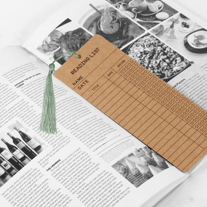 50 pcs Reading List Bookmarks with 50 Bookmark Tassels – 3x8 Inch Book Tracker and Reading Log Bulk Bookmarks for Book Lovers, Students, Teachers – Graduation Gifts, Back-to-School Supplies (Brown)