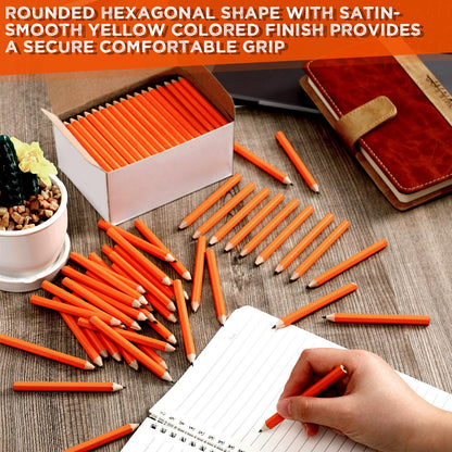 Crtiin 1152 Pcs Golf Pencils Bulk No. 2 HB Short Pre Sharpened Pencils for Classroom Office Supplies, 4 Inch(Orange)