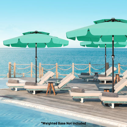 AreShark 9ft 2-Tier Patio Umbrella with Valance - Outdoor Umbrella Waterproof UV Protection, Market Table Umbrella w/Push Button Tilt&Crank for Pool, Porch, Garden(Turquoise)