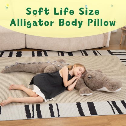 MorisMos Giant Alligator Stuffed Animal, 67inch Soft Large Alligator Plush Toy, Big Stuffed Crocodile Gifts for Kids Boys Girls