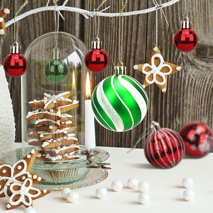 Christmas Ornaments Balls, 44 Pcs Christmas Balls Including 12Pcs 6cm/2.36inch & 32Pcs 3cm/1.18inch, Christmas Tree Decorations Hanging for Holiday Wedding Party Decoration