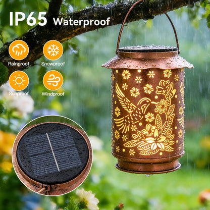Ollny Solar Lanterns Outdoor Waterproof Hummingbirds, for Mothers Day Birthday Thanksgiving Gifts for Mom Grandma Sister Women Her, Hanging Solar Metal Lights for Garden Backyard Patio Decor