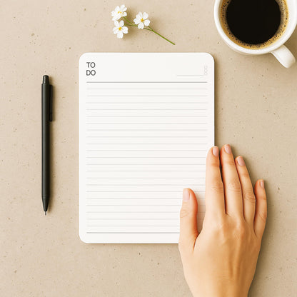 To Do List Notepad – (2 Pack, 50 Sheet Each) A5 Size (8.3"x5.8") Premium Thick Paper With Cardboard Back Support, Undated Daily Planner Notepad, Daily To Do List Notebook, Ruled Pages, Deadline Column.