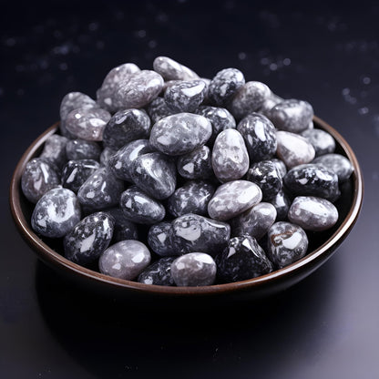 SigMntun Polished Yooperlite Crystal Chips Set, 0.4", 128 Pcs - Handpicked Tumbled Stones and Crystals Bulk for Healing, Reiki, Meditation, Witchcraft and Home Decor
