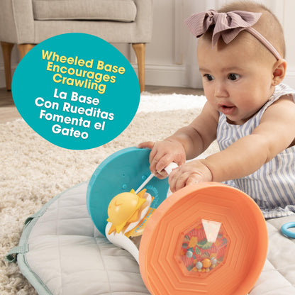 BEBÉ FUERTE By Robin Arzόn - Marathon Maze 2-in-1 Activity Mirror Baby Activity Center Sensory Toys Workout Bilingual and Toddler Gifts for Ages 3 Months Up,Orange & Blue Maze Activity Mirror,Medium