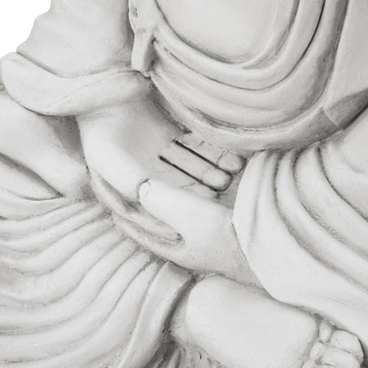 Glitzhome 29.5-inch Zen Meditation Buddha Garden Statue, White Oversized Tall Large Indoor and Outdoor Sculpture, Hand-Finished MGO & Fiberglass Decor for Home Patio Yard
