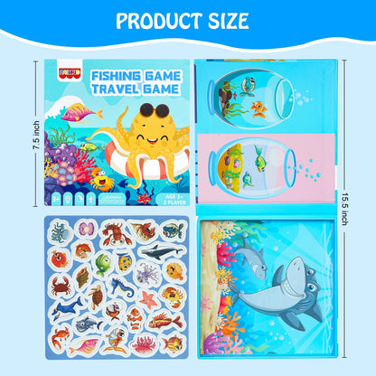VOLSION Magnetic Fishing Game for Toddlers Ages 3-8 – Montessori Wooden Educational Toy with 28 Fish – Preschool Learning Toy for Fine Motor Skills, Travel, Airplane & Road Trips