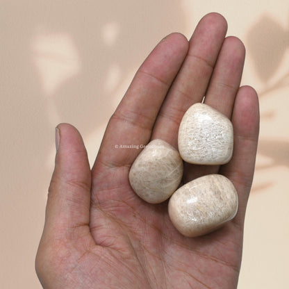 Amazing Gemstone Cream Moonstone Crystals and Healing Stones Tumbled - 1000+ Carats Cream Moonstone Stone,Healing Stones for Energy Balance,Stress Relief - Premium Polished Gems Rocks for Meditation