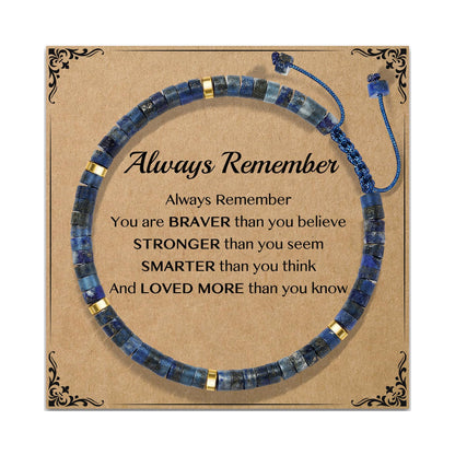 AGOT Inspirational Bracelet Gifts for Women: Healing Natural Lapis Lazuli Stone Bracelets with Positive Affirmations - Get Well Soon Gift for Mom Aunt Daughter Best Friends Sister Birthday Christmas Valentine's Day Jewelry