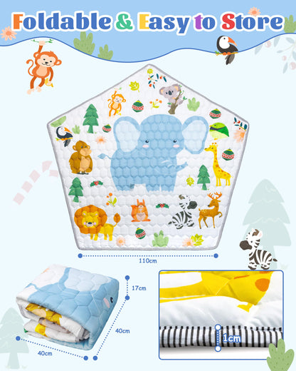 Funsland Playpen Mat Compatible with Funsland Baby Playpen Pop-up Tent - Soft Non Slip Pentagonal Play Mat