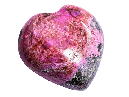 Amazing Gemstone Cobalt Calcite Crystal Heart Palm Stone - Pocket Massage Worry Stone for Natural Body Chakra Balancing, Reiki Healing and Crystal Grid