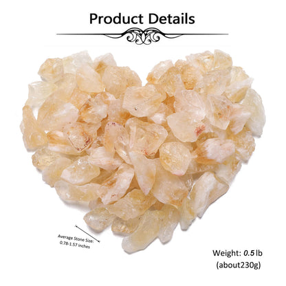 Top Plaza Bulk Citrine Crystals Healing Crystals Rough Stones - Large 1" Natural Raw Stones Crystal for Reiki Healing, Wicca, witchcraft, Tumbling, Cabbing, Fountain Rocks, Decoration, Polishing 0.5lb