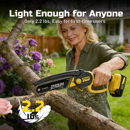 6-Inch Mini Chainsaw Cordless, 21V 2.0Ah Battery Powered Electric Pruning Saw, One-Hand Chain Saw for Tree Trimming, Lightweight, Small and Easy Control for Seniors, Women, Beginners & Yard Work