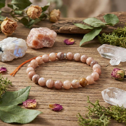 Yochus 60pcs Sunstone Beads，6mm Healing Power Natural Stone Round Loose Beads for Jewelry Making Earring Necklace DIY Crafts