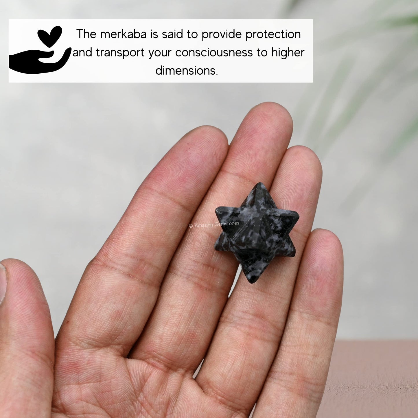Amazing Gemstone Indigo Gabbro Merkaba Crystal - 0.75 Inches Metaphysical Merkaba Star for Meditation - Energetic Tetrahedron Crystal and Healing Stones for Spiritual Growth and Healing (15-20mm)