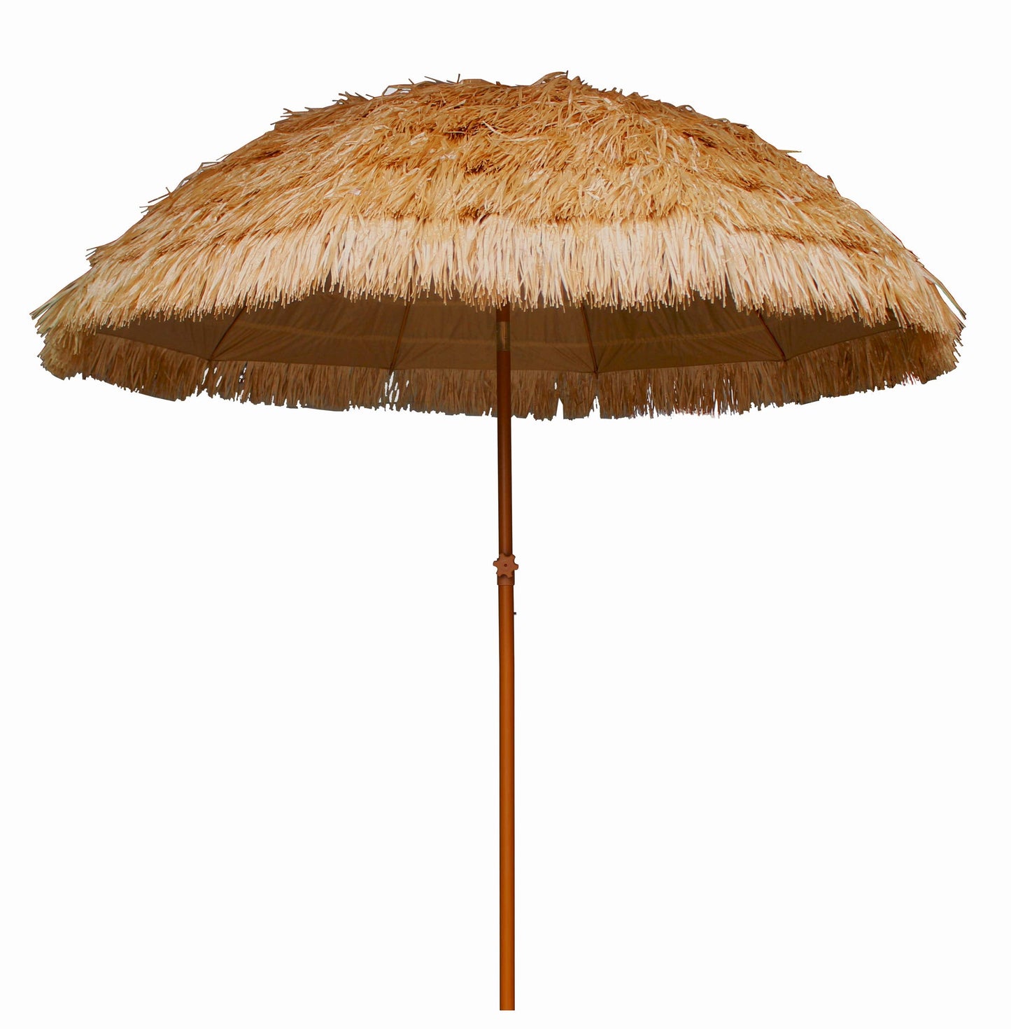 AMMSUN 7.5ft Hula Thatched Tiki Patio Beach Umbrella Hawaiian Style 10 Ribs UPF 50+ with Tilt Carry Bag for Outdoor Tiki Bar, Tropical Palapa, Patio Garden Beach Pool Backyard Natural Color