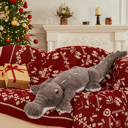 MorisMos 46 inch Giant Alligator Stuffed Animal, Soft Large Alligator Plush Pillow Toy, Big Stuffed Crocodile Gifts for Kids Boys Girls