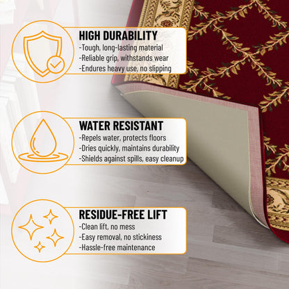 Ottomanson Non Slip Rug Pad Grip 3x23 1/8 Thick, Protection for Any Flooring Surface, Keep Your Runner Rug and Area Rugs in Place, 2'7" x 23', Beige