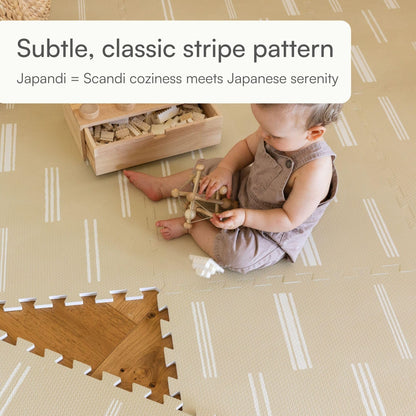 Lillefolk Baby Play Mat – 6x8ft Old White | Soft Non Toxic Premium Foam Mat for Tummy Time, Crawling & Playroom – Waterproof Mat for Babies & Toddlers (12 Tiles)