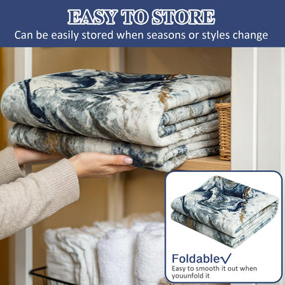 2x8 Kitchen Runner Rugs Washable Blue Soft Hallway Runner Non Slip Marble Entryway Rug Abstract Laundry Mat Stain Resistant Carpet for Entryway Bedroom Bathroom Beside Rug