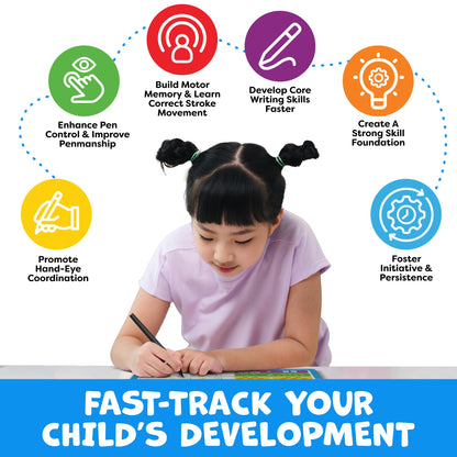 Magic Grooved Writing Practice for Kids Age 3-5 - Grooved Writing Books for Kids 3-5 - Handwriting Practice for Kids 5-7 - Tracing Books Toys for 4 Year Old - Preschool Learning Activities