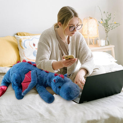 Dodhse Pterosaur Stuffed Animal with Wings - Cute Soft Dinosaurs Plush Toys Little Flying Dragon Plushies Pillow Doll Christmas Birthday Gifts for Kids Boys Girls (Blue,35.43inch/90cm)