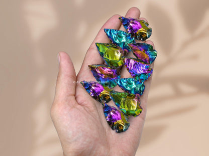 Amazing Gemstone Titanium Aura Fancy Jasper Quartz Arrowhead, Crystal and Healing Stone Flint Rock Arrow Head - 1 to 1.5 Arrowheads for DIY Project Craft Point Jewelry Making