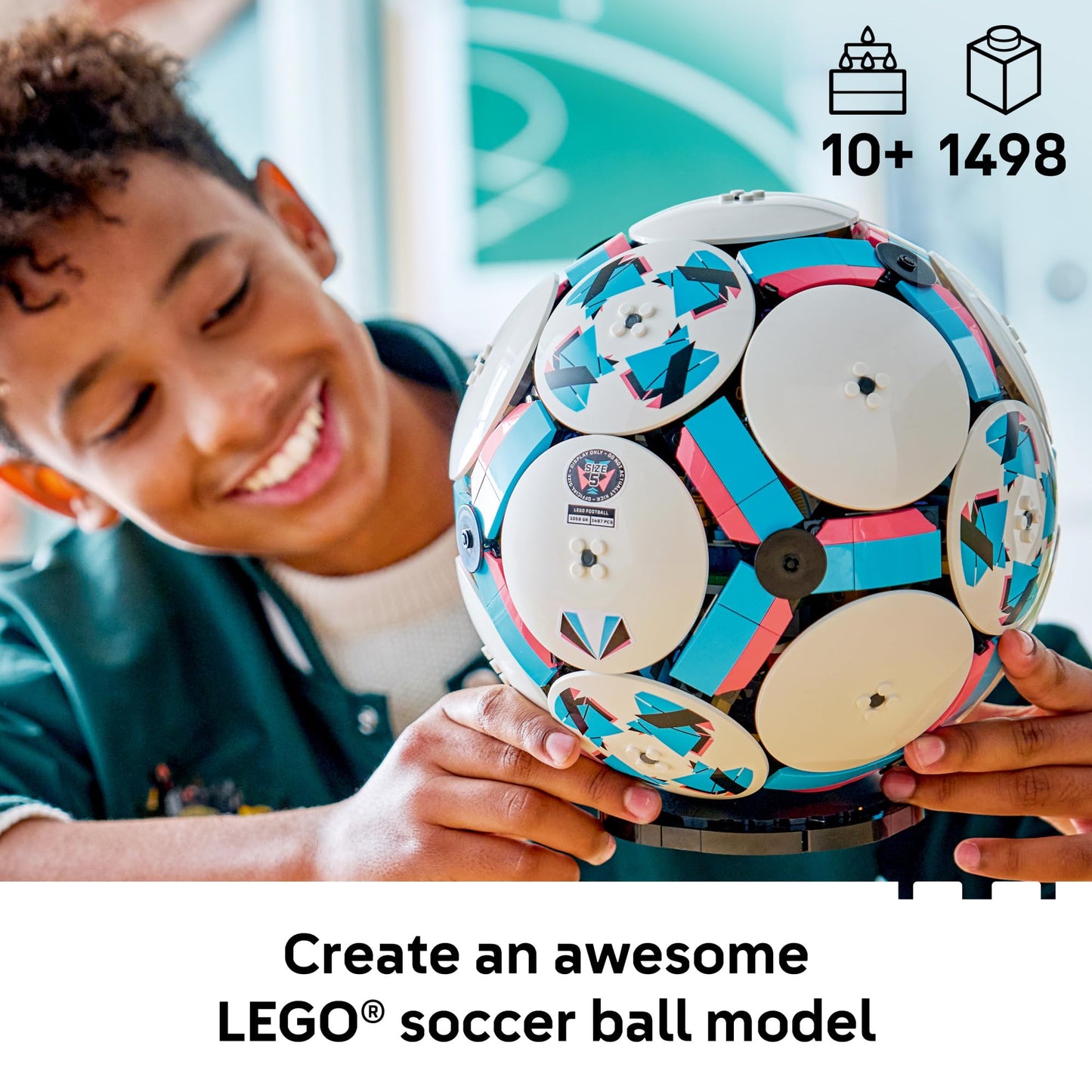 LEGO Editions Soccer Ball - Building Toy for Kids - Collectible Sports Decor for Boys & Girls, Ages 10+ - Includes Micro Stadium - Gift Idea for Birthdays - 43019