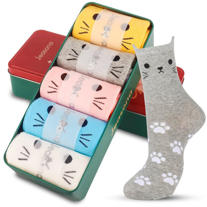 Jeasona Women's Cute Socks Cat Gifts for Women Wife Girlfriend Mom Daughter