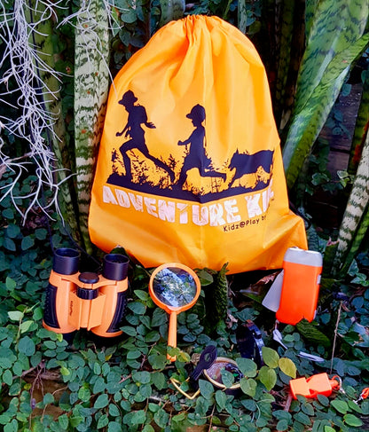 Adventure Kidz - Outdoor Exploration Kit, Children’s Toy Binoculars, Flashlight, Compass, Whistle, Magnifying Glass, Backpack. Great Kids Gift Set for Camping, Hiking, Educational and Pretend Play.