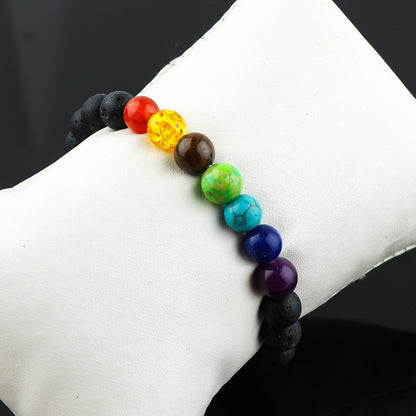 CRYSTALIS 7 Chakra Charged Stones Bracelet, Essential Oil Aromatherapy Mix Crystals Bracelet, Zodiac, Spiritual Jewelry - 8mm Beaded Bracelet for Women Men Unisex - Elastic Adjustable Size